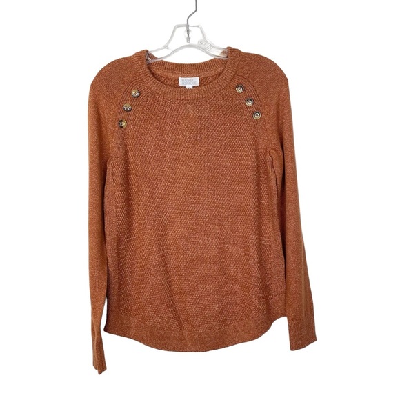 Stitch Fix l Market & Spruce Janice Textured Button Detail Raglan Sweater, Small - Picture 5 of 10